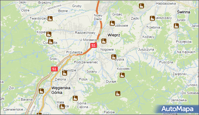 mapa Brzuśnik, Brzuśnik na mapie Targeo
