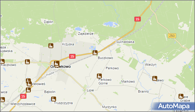 mapa Buczkowo gmina Gniewkowo, Buczkowo gmina Gniewkowo na mapie Targeo