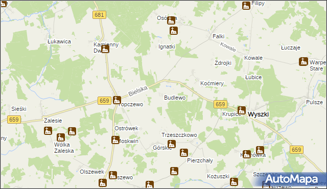 mapa Budlewo, Budlewo na mapie Targeo