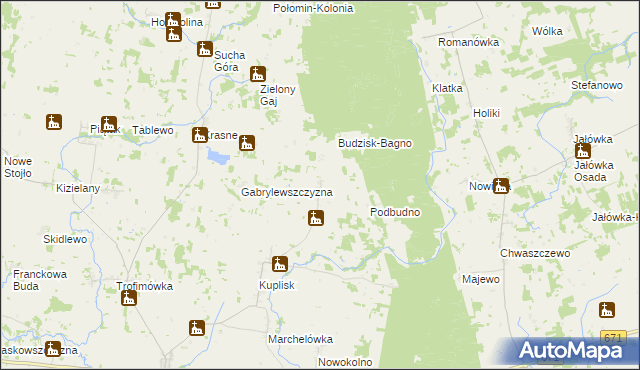 mapa Budno gmina Janów, Budno gmina Janów na mapie Targeo