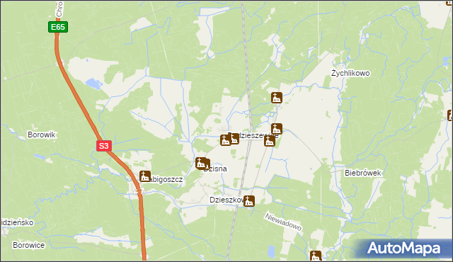 mapa Budzieszewice, Budzieszewice na mapie Targeo