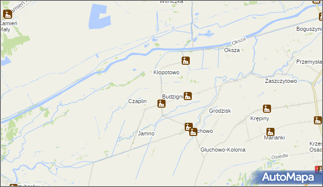 mapa Budzigniew, Budzigniew na mapie Targeo