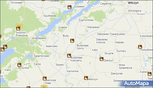 mapa Budzisław Górny, Budzisław Górny na mapie Targeo