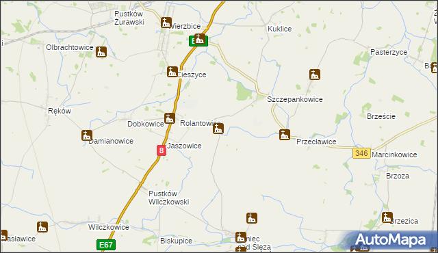 mapa Budziszów gmina Kobierzyce, Budziszów gmina Kobierzyce na mapie Targeo
