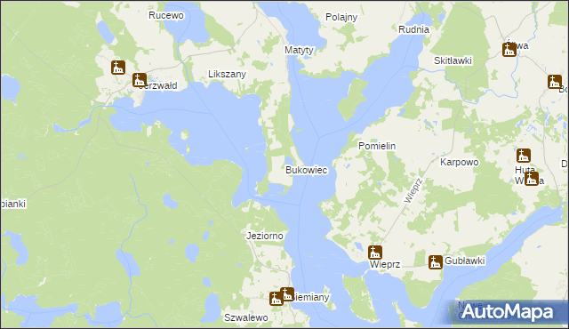 mapa Bukowiec gmina Zalewo, Bukowiec gmina Zalewo na mapie Targeo