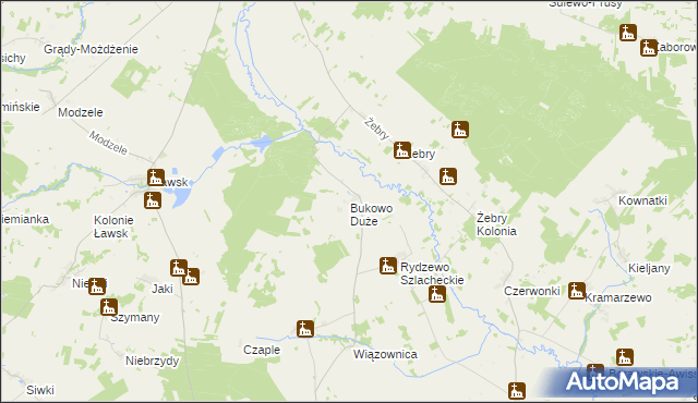 mapa Bukowo Duże, Bukowo Duże na mapie Targeo