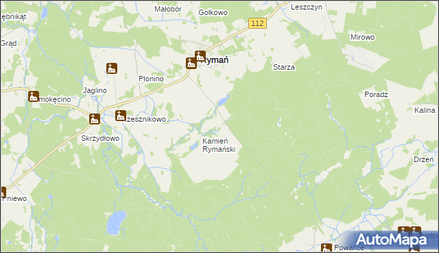 mapa Bukowo gmina Rymań, Bukowo gmina Rymań na mapie Targeo