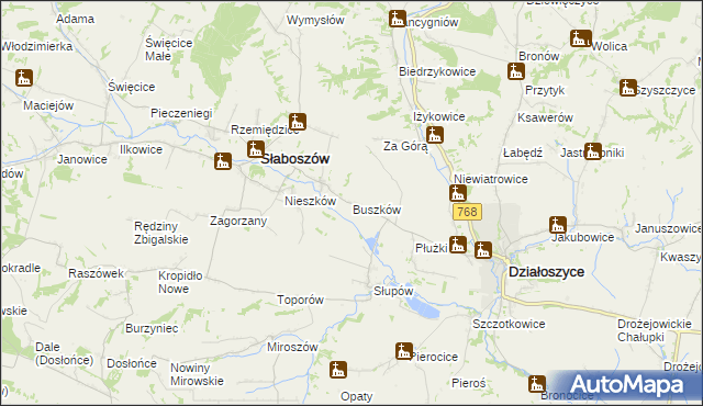 mapa Buszków, Buszków na mapie Targeo