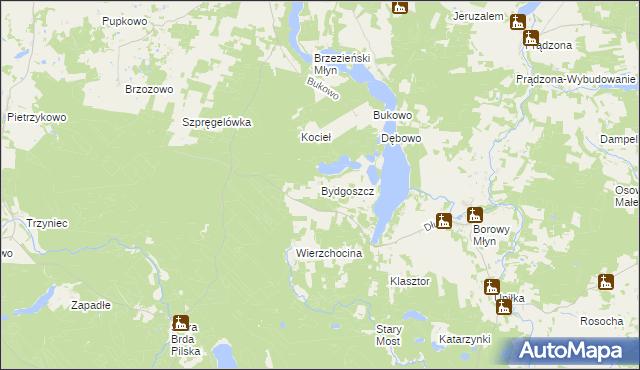 mapa Bydgoszcz gmina Lipnica, Bydgoszcz gmina Lipnica na mapie Targeo