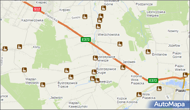 mapa Bystrzejowice Pierwsze, Bystrzejowice Pierwsze na mapie Targeo
