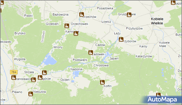 mapa Cadówek, Cadówek na mapie Targeo