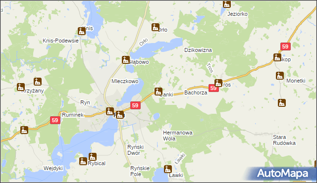 mapa Canki, Canki na mapie Targeo
