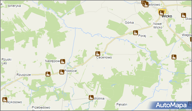 mapa Cecenowo, Cecenowo na mapie Targeo