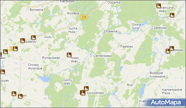 mapa Celmerostwo, Celmerostwo na mapie Targeo