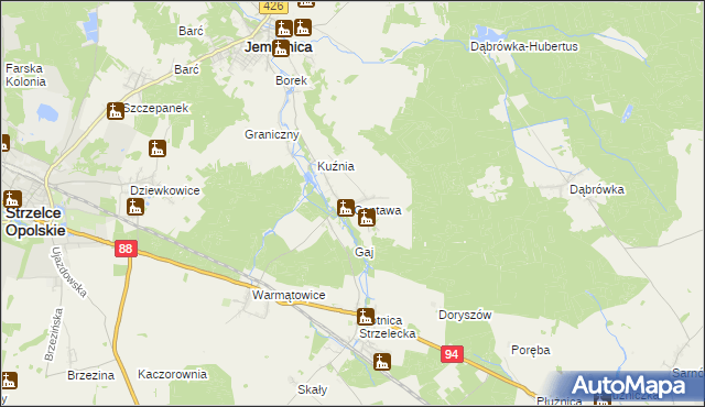 mapa Centawa, Centawa na mapie Targeo