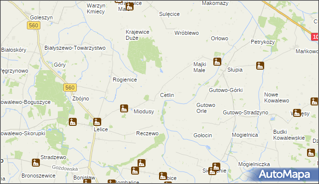 mapa Cetlin, Cetlin na mapie Targeo