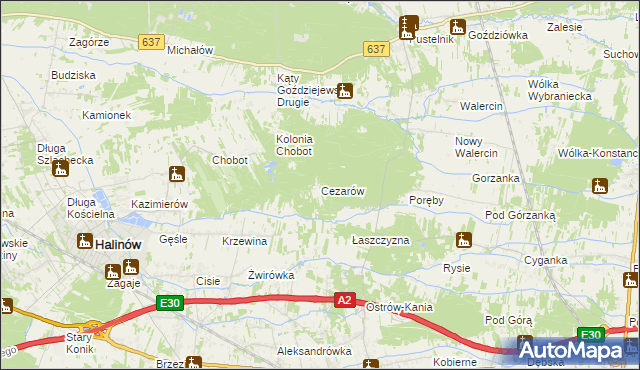 mapa Cezarów, Cezarów na mapie Targeo