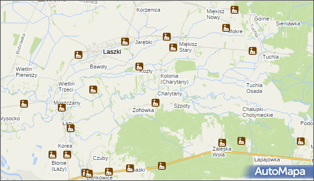 mapa Charytany, Charytany na mapie Targeo