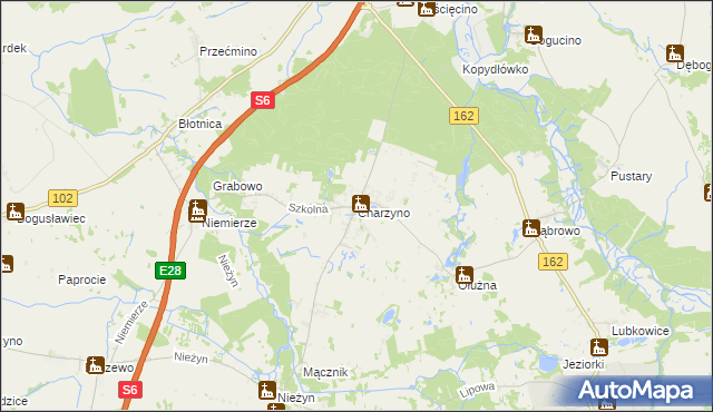 mapa Charzyno, Charzyno na mapie Targeo