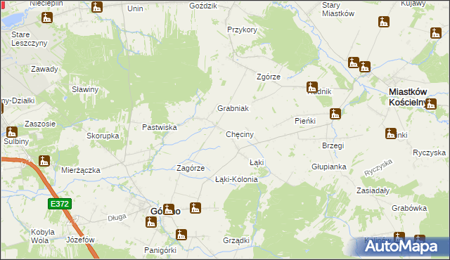 mapa Chęciny gmina Górzno, Chęciny gmina Górzno na mapie Targeo