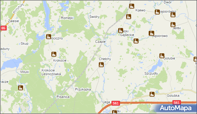 mapa Chełchy gmina Ełk, Chełchy gmina Ełk na mapie Targeo
