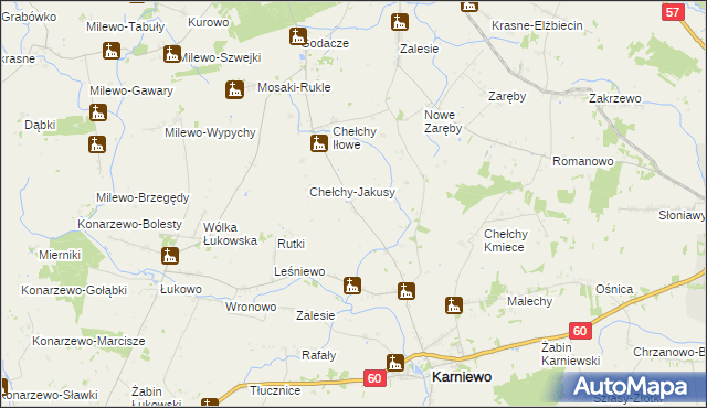 mapa Chełchy-Klimki, Chełchy-Klimki na mapie Targeo