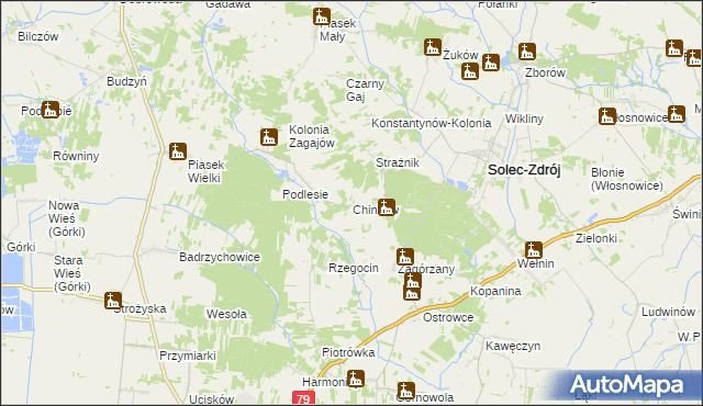 mapa Chinków, Chinków na mapie Targeo