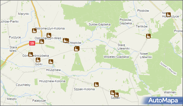 mapa Chłopków-Kolonia, Chłopków-Kolonia na mapie Targeo