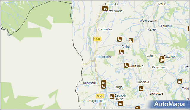 mapa Chochołów gmina Czarny Dunajec, Chochołów gmina Czarny Dunajec na mapie Targeo