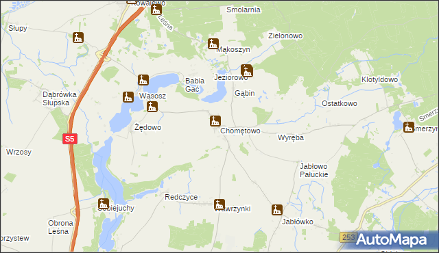 mapa Chomętowo gmina Szubin, Chomętowo gmina Szubin na mapie Targeo
