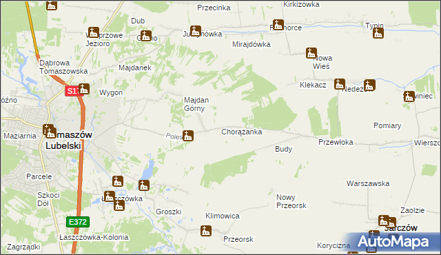 mapa Chorążanka, Chorążanka na mapie Targeo