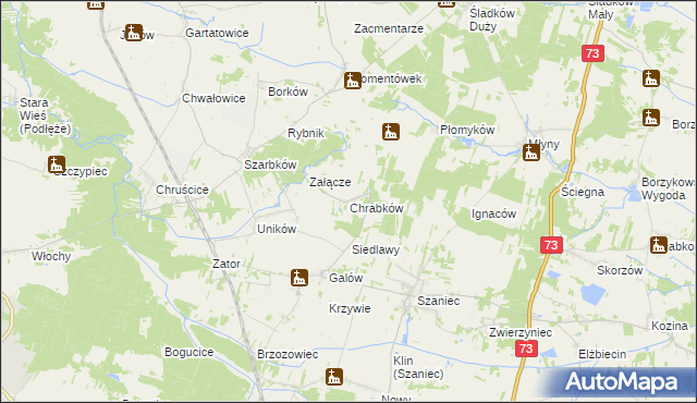 mapa Chrabków, Chrabków na mapie Targeo