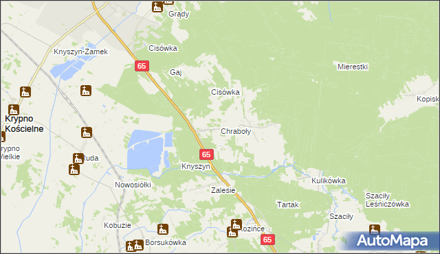 mapa Chraboły gmina Dobrzyniewo Duże, Chraboły gmina Dobrzyniewo Duże na mapie Targeo