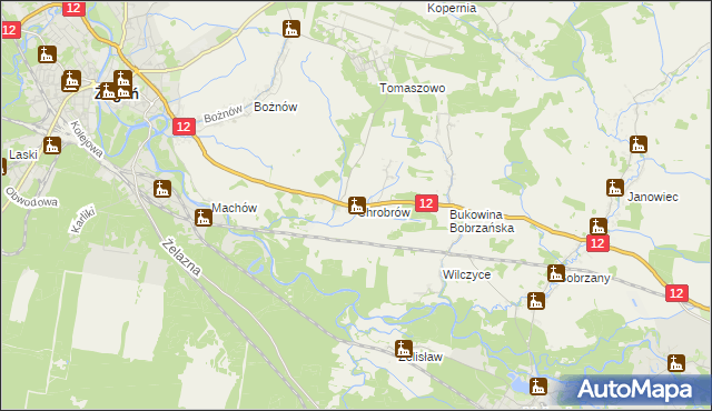 mapa Chrobrów, Chrobrów na mapie Targeo