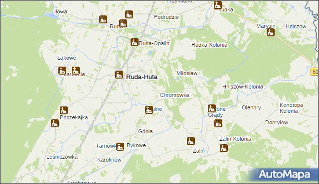 mapa Chromówka, Chromówka na mapie Targeo