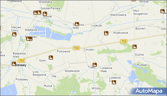 mapa Chruślin, Chruślin na mapie Targeo