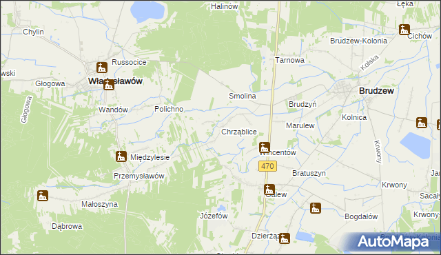 mapa Chrząblice, Chrząblice na mapie Targeo
