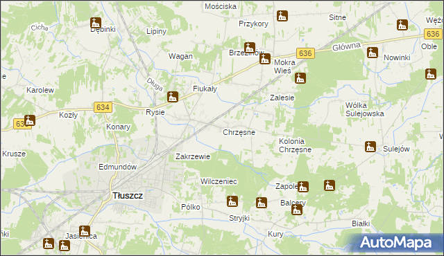 mapa Chrzęsne, Chrzęsne na mapie Targeo