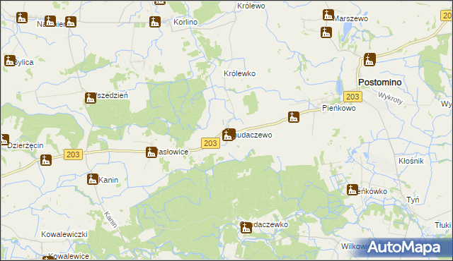 mapa Chudaczewo, Chudaczewo na mapie Targeo