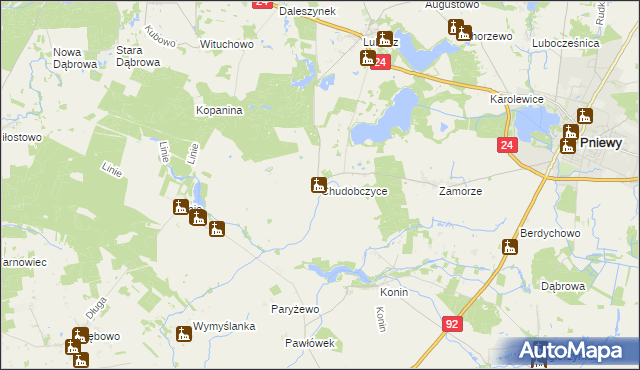 mapa Chudobczyce, Chudobczyce na mapie Targeo