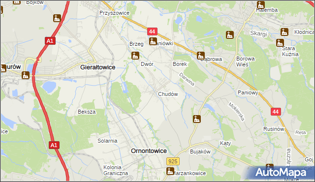 mapa Chudów, Chudów na mapie Targeo