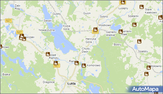 mapa Chudy Dwór, Chudy Dwór na mapie Targeo