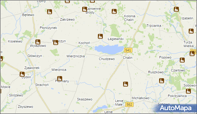 mapa Chudzewo, Chudzewo na mapie Targeo