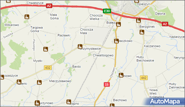mapa Chwalibogowo gmina Września, Chwalibogowo gmina Września na mapie Targeo