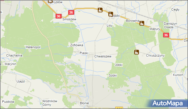 mapa Chwaliszew, Chwaliszew na mapie Targeo