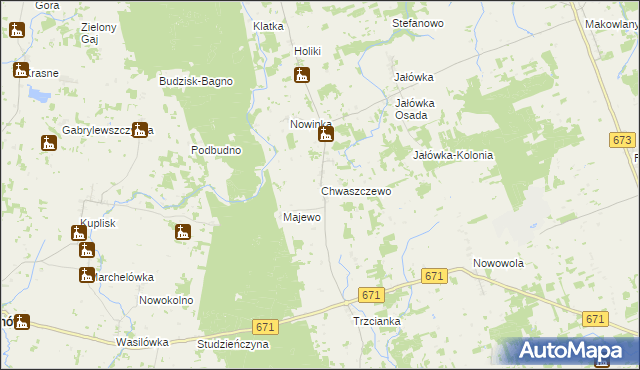 mapa Chwaszczewo, Chwaszczewo na mapie Targeo