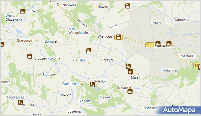 mapa Chyżyny, Chyżyny na mapie Targeo