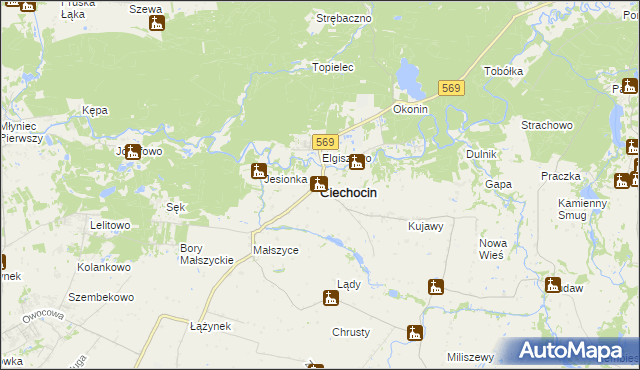 mapa Ciechocin powiat golubsko-dobrzyński, Ciechocin powiat golubsko-dobrzyński na mapie Targeo