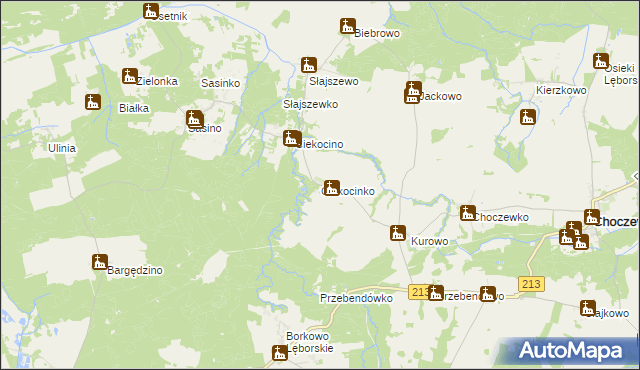 mapa Ciekocinko, Ciekocinko na mapie Targeo