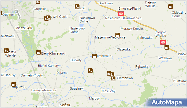 mapa Ciemniewko, Ciemniewko na mapie Targeo